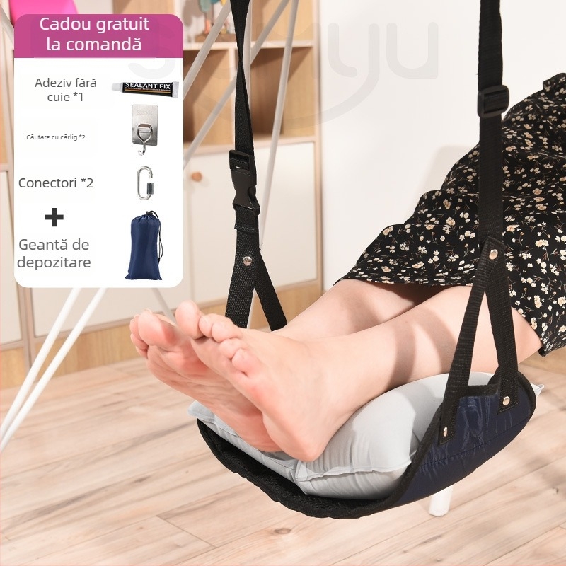 Hamac pentru picioare atașat biroului — poliester, pompă manuală, pentru 1 persoană