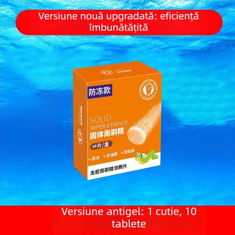 Tablete efervescente pentru lichidul de parbriz auto, concentrat pentru eliminarea filmului uleios, universal pentru toate anotimpurile, 10 buc., model Yj-a2803-bhj-13t