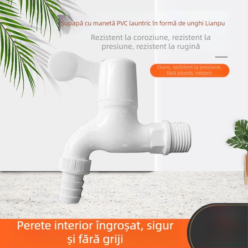 LS1 robinet pentru mașina de spălat, montaj în perete, corp din plastic, nucleu de supapă ceramic, 1.6 MPa