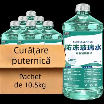 Lichid parbriz cu antifrizo până la -40°C, utilizare all-season, acoperire cristalină și îndepărtarea peliculei uleioase
