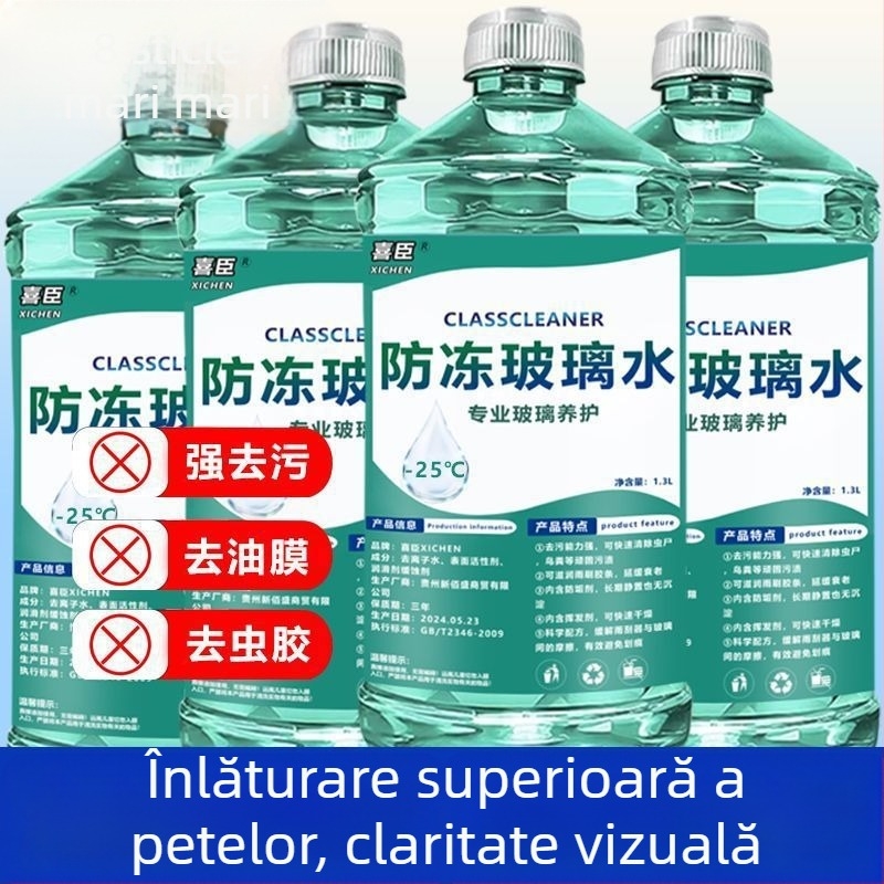 Lichid parbriz cu antifrizo până la -40°C, utilizare all-season, acoperire cristalină și îndepărtarea peliculei uleioase