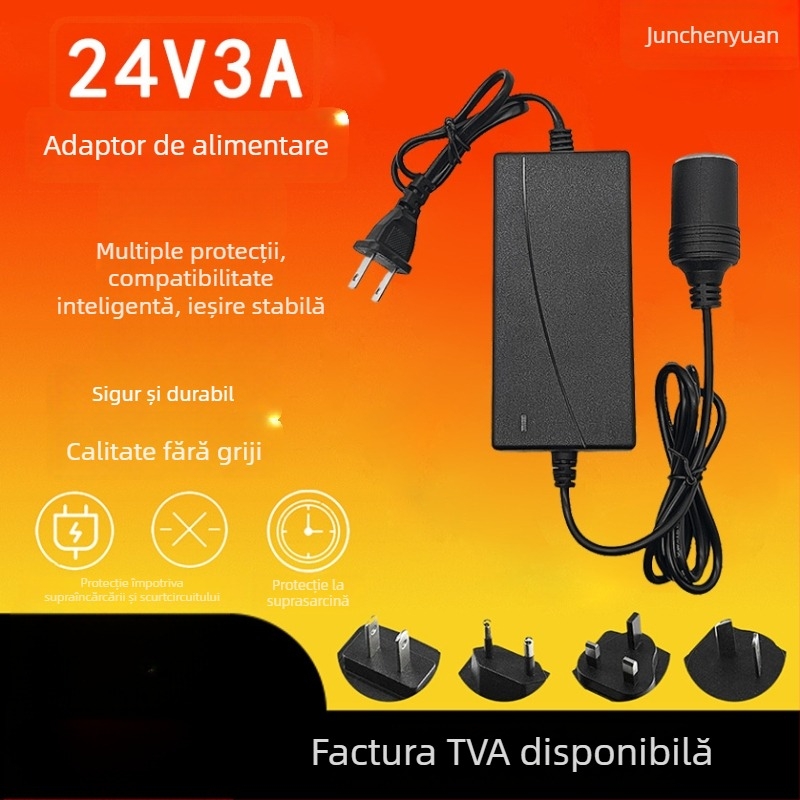 Adaptor de alimentare 12V 5A pentru brichetă auto – potrivit pentru aspiratoare auto, pompe de aer, frigidare, electrocasnice și monitorizarea pompelor de apă