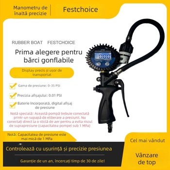 STM-08 Manometru digital de aer pentru bărci gonflabile și caiace — interval 0–35 PSI, precizie 0.01 PSI, iluminare de fundal, carcasă din plastic