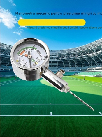 Manometru de presiune pentru mingi de arbitru – tip indicator, metal; pentru fotbal, baschet și volei; instrument de antrenament; personalizabil