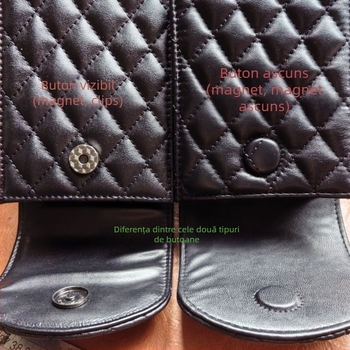 Geantă crossbody/centură cu lanț, design capitonat, utilizare dublă, stil vertical, închidere magnetică, buzunar laminat cu fermoar, căptușeală din nylon