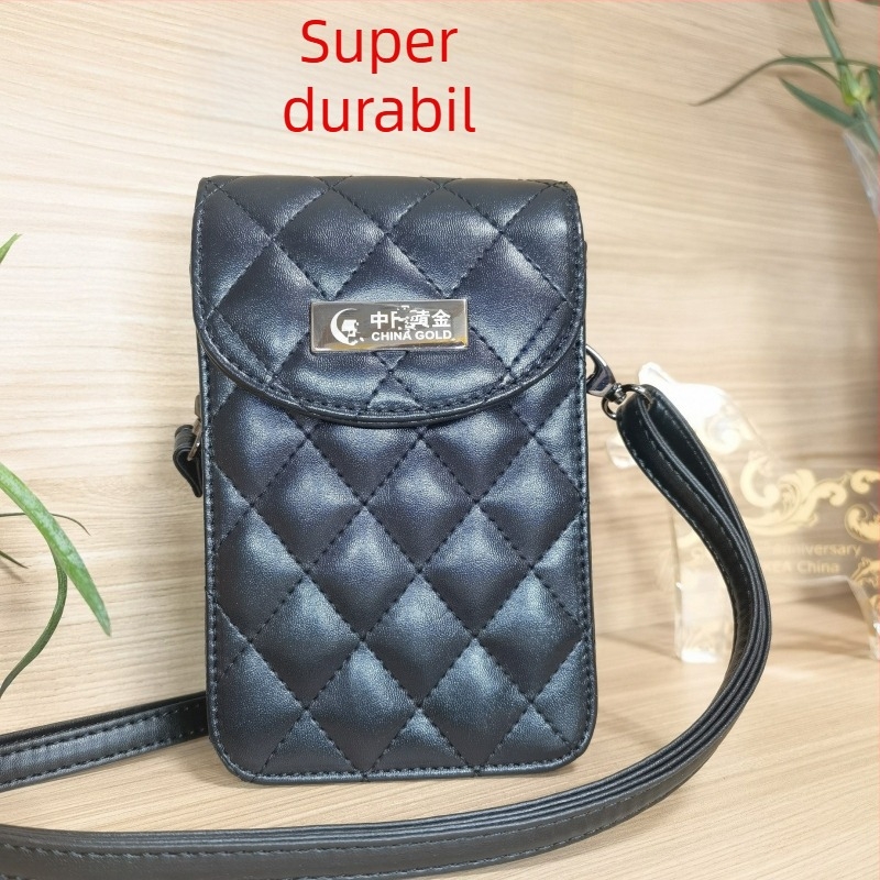 Geantă crossbody/centură cu lanț, design capitonat, utilizare dublă, stil vertical, închidere magnetică, buzunar laminat cu fermoar, căptușeală din nylon