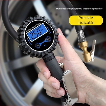 Manometru digital de înaltă precizie pentru pneuri cu pistol de umflat și afișaj LCD