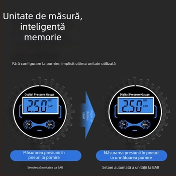 Manometru digital de înaltă precizie pentru pneuri cu pistol de umflat și afișaj LCD
