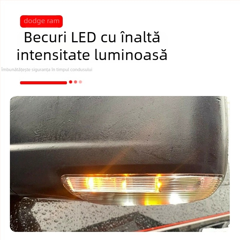 Lumina LED pentru oglinda Dodge Ram 1500/2500 cu semnal de schimbare direcției, 5W, 12V, modelele 68064949AA-L / 68064948AA-R