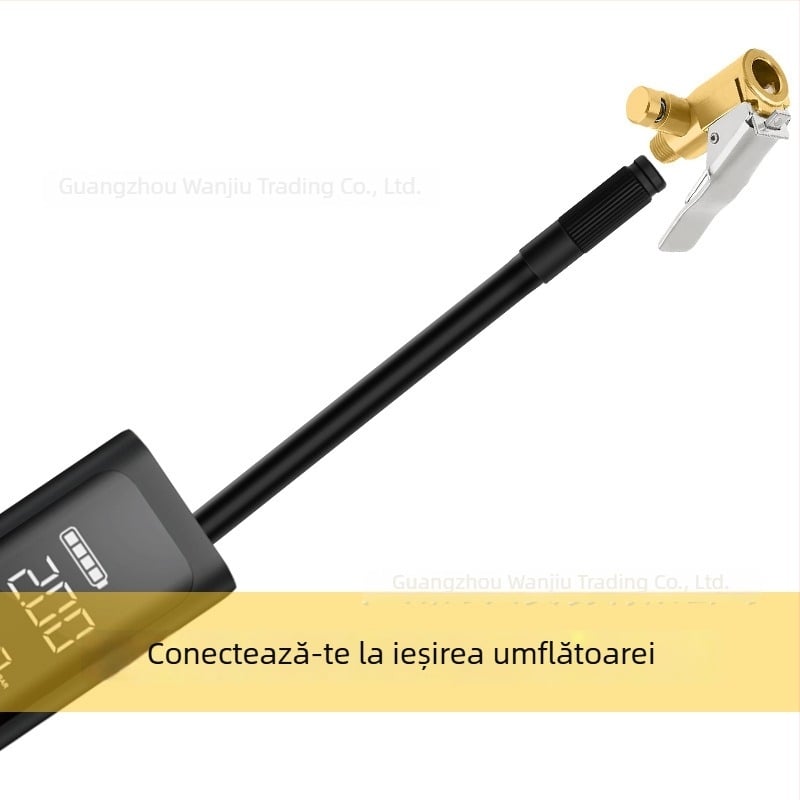 Cuplaj de conversie pentru pompă de aer cu manometru, corp din cupru, 220W, debit 50 L/min, afișaj digital, pentru autovehicule, motociclete și biciclete