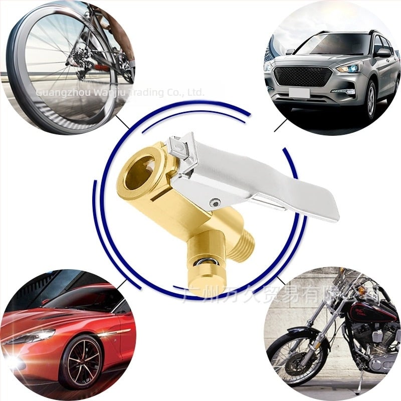 Cuplaj de conversie pentru pompă de aer cu manometru, corp din cupru, 220W, debit 50 L/min, afișaj digital, pentru autovehicule, motociclete și biciclete