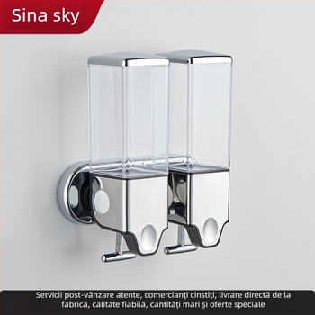 Dozator de săpun montat pe perete, acționare manuală, ABS, finisaj electroplating, stil modern minimalist