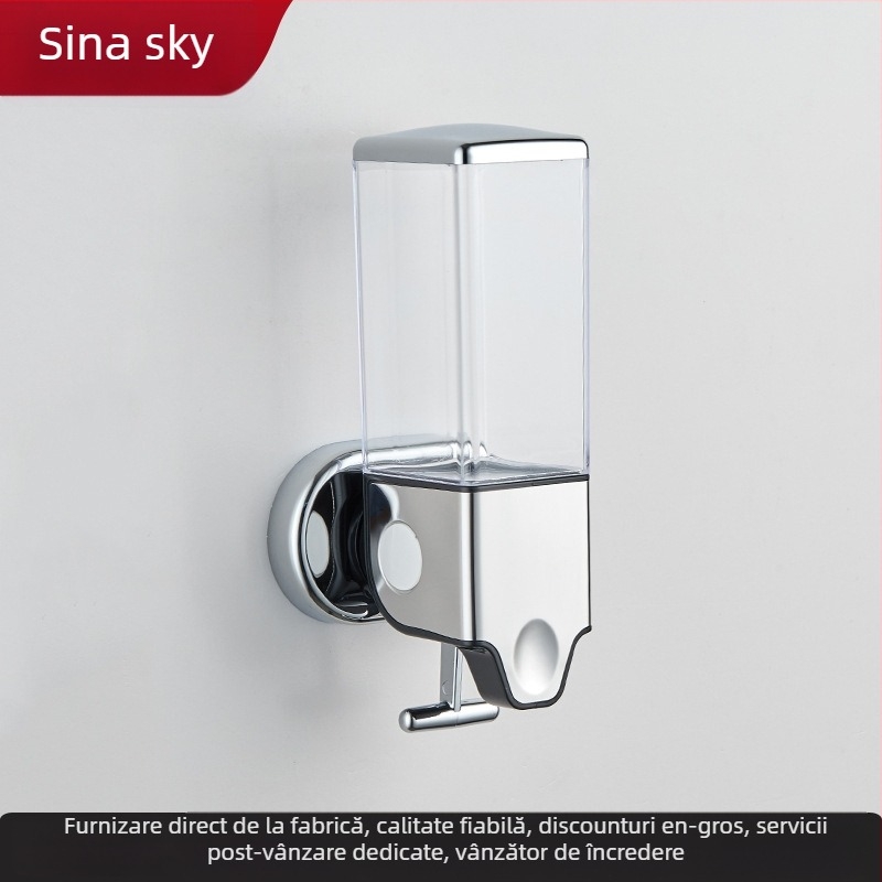 Dozator de săpun montat pe perete, acționare manuală, ABS, finisaj electroplating, stil modern minimalist