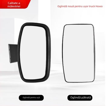 TD-01107 Oglindă exterioară pentru camion, oglindă plată, carcasă din plastic dur, sticlă din plastic dur + lentilă din sticlă
