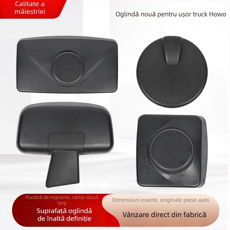 TD-01107 Oglindă exterioară pentru camion, oglindă plată, carcasă din plastic dur, sticlă din plastic dur + lentilă din sticlă