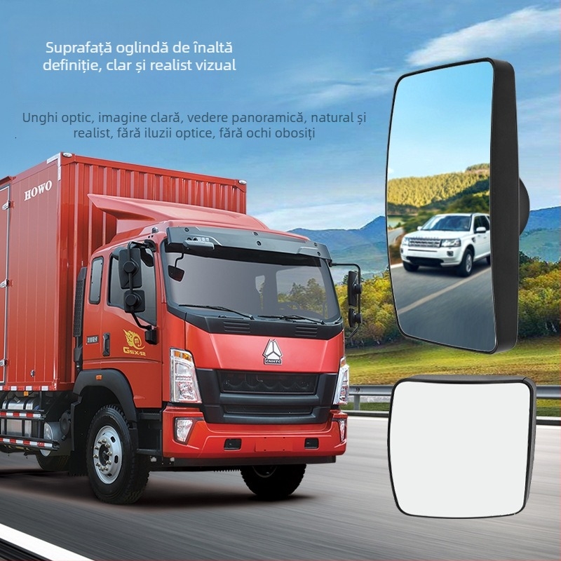 TD-01107 Oglindă exterioară pentru camion, oglindă plată, carcasă din plastic dur, sticlă din plastic dur + lentilă din sticlă