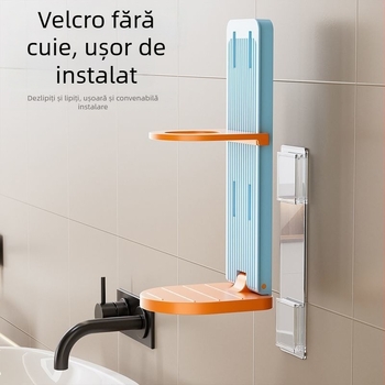 Raft de baie din plastic, 1 nivel, pentru șampon, gel de duș și dezinfectant pentru mâini