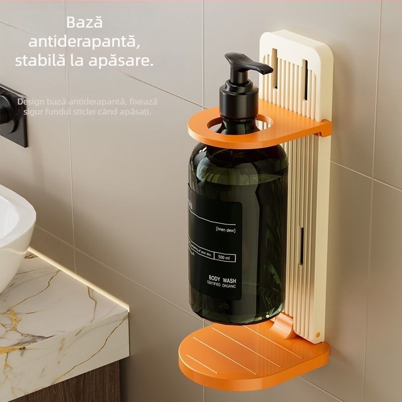 Raft de baie din plastic, 1 nivel, pentru șampon, gel de duș și dezinfectant pentru mâini