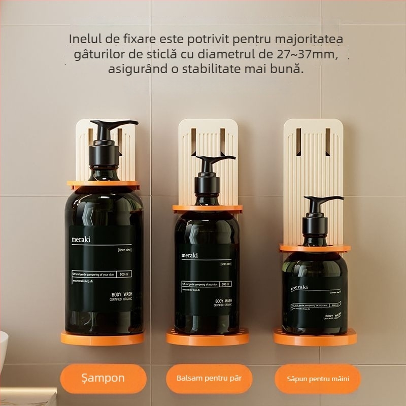 Raft de baie din plastic, 1 nivel, pentru șampon, gel de duș și dezinfectant pentru mâini
