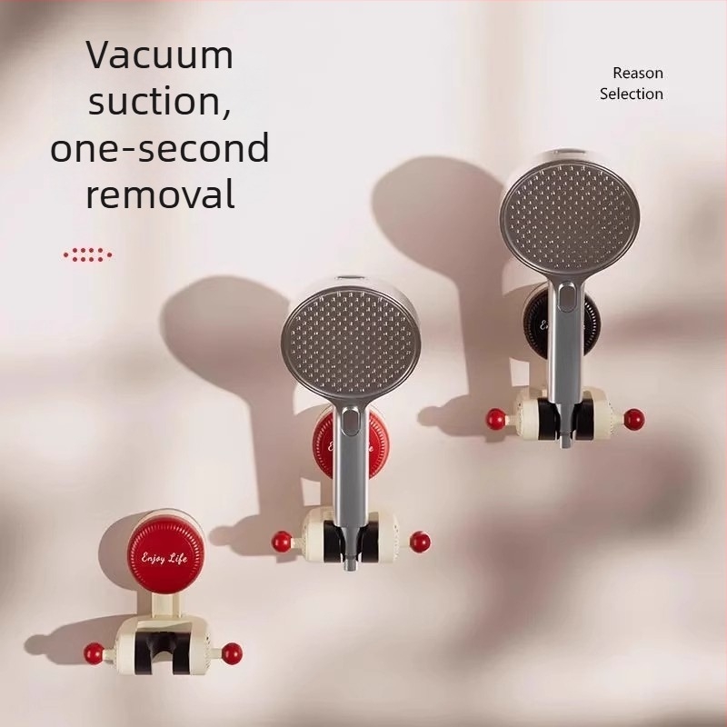 Suport de duș cu ventuză mobilă, fără găuri, bază reglabilă pentru duș, polică de baie din ABS