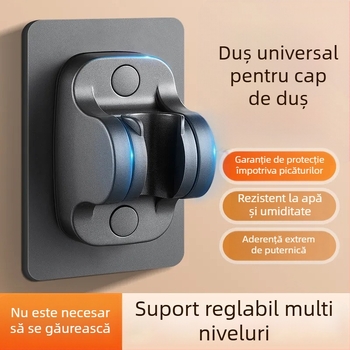 Suport pentru cap de duș – fără găuri, ABS, montaj pe perete prin ventuză, stil modern minimalist, accesorii baie