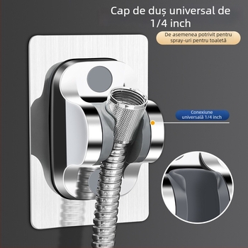 Suport pentru cap de duș – fără găuri, ABS, montaj pe perete prin ventuză, stil modern minimalist, accesorii baie