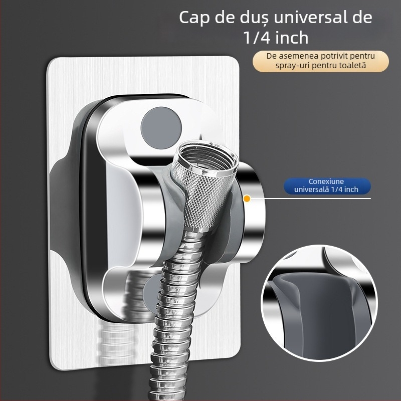 Suport pentru cap de duș – fără găuri, ABS, montaj pe perete prin ventuză, stil modern minimalist, accesorii baie