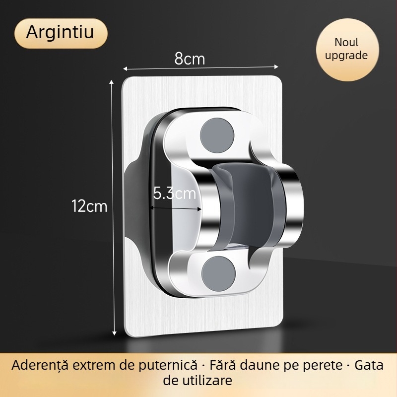Suport pentru cap de duș – fără găuri, ABS, montaj pe perete prin ventuză, stil modern minimalist, accesorii baie