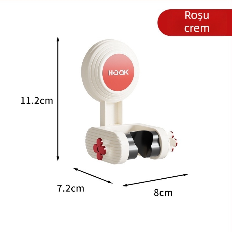 Suport pentru duș cap – mobil, fără găuri (Montaj: pe perete prin aspirație; Material: plastic; Stil: simplu și modern; Categoria: raft de baie)