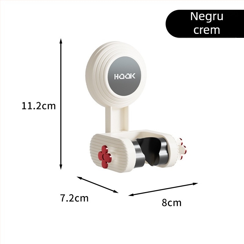 Suport pentru duș cap – mobil, fără găuri (Montaj: pe perete prin aspirație; Material: plastic; Stil: simplu și modern; Categoria: raft de baie)