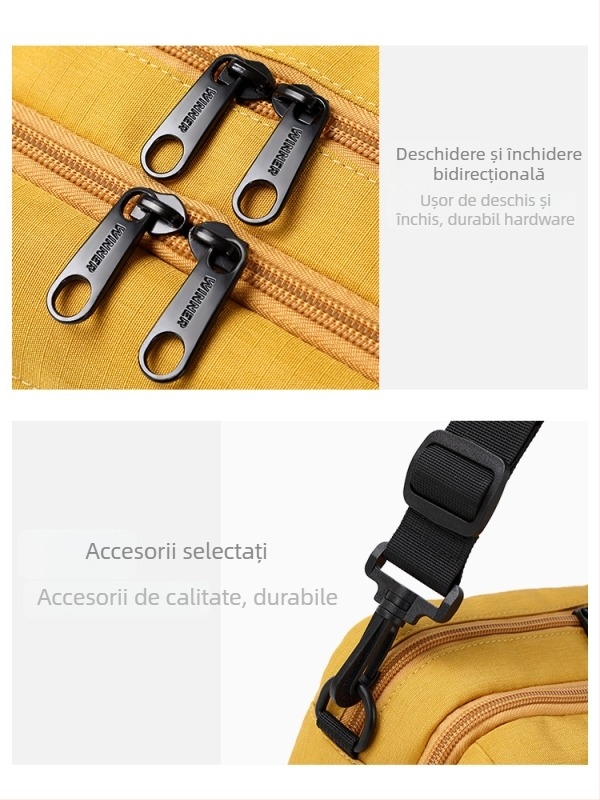 Geantă pentru pașaport crossbody, din nylon, impermeabilă, dublu strat, organizator de călătorie, capacitate mare, design neutru