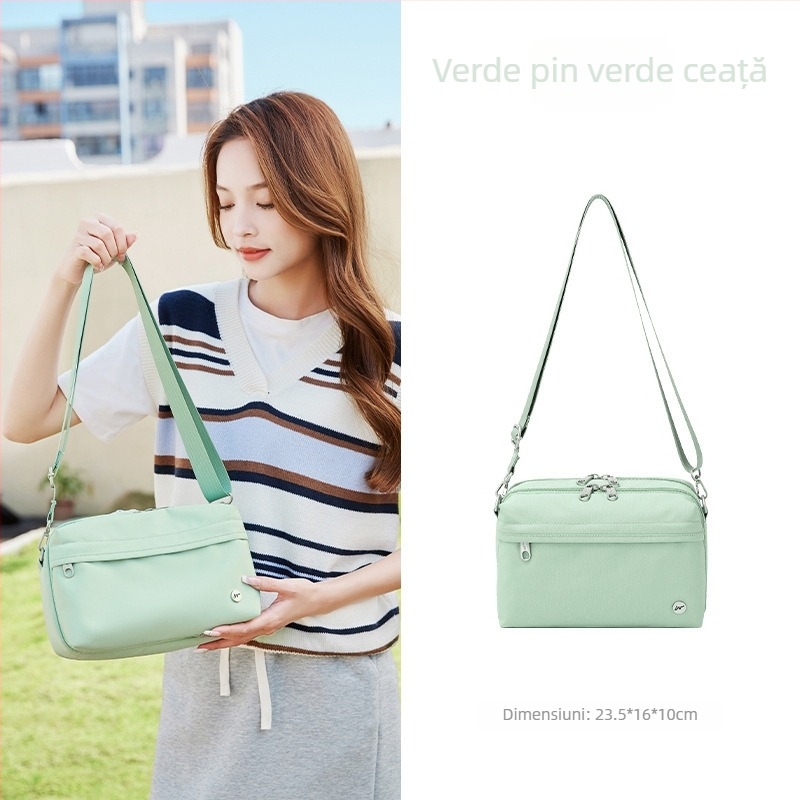 Geantă pentru pașaport crossbody, din nylon, impermeabilă, dublu strat, organizator de călătorie, capacitate mare, design neutru