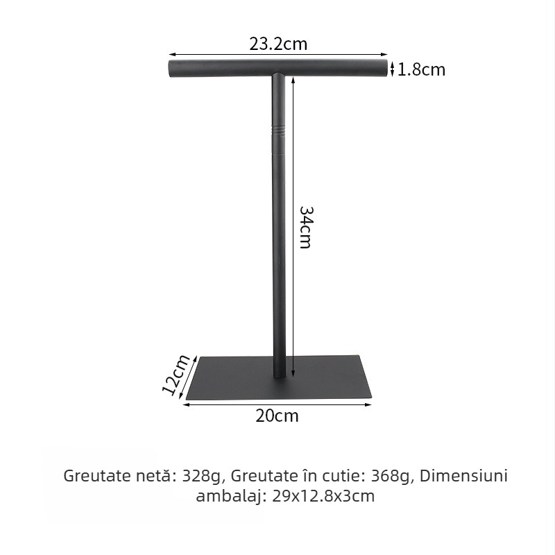 Suport vertical pentru prosoape, montat pe blat, din metal, finisaj vopsit la cuptor, 1 etaj, încărcătură 3 kg