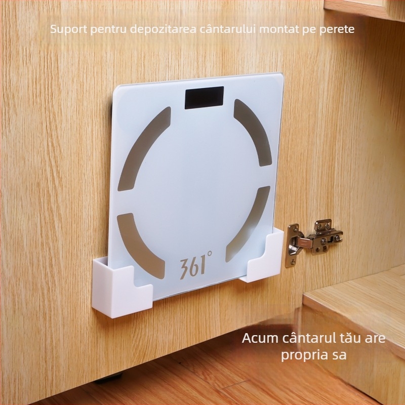 Suport montat pe perete pentru cântar digital – fără găuri, spațiu de depozitare pentru cântare corporale universale