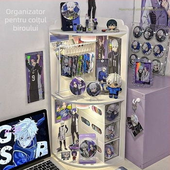 Royal Sero raft de depozitare în colț, 3 etaje, placă Chevron, rezistent la umiditate, multifuncțional, mobil