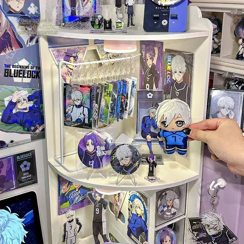 Royal Sero raft de depozitare în colț, 3 etaje, placă Chevron, rezistent la umiditate, multifuncțional, mobil