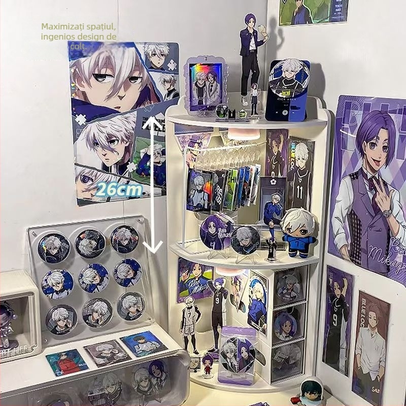 Royal Sero raft de depozitare în colț, 3 etaje, placă Chevron, rezistent la umiditate, multifuncțional, mobil