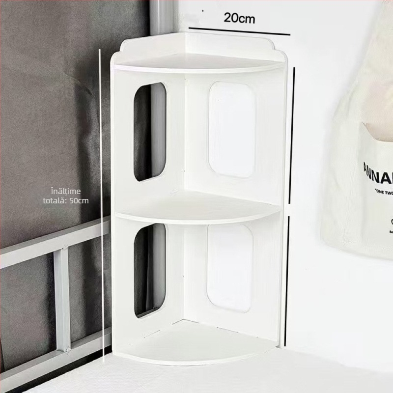 Royal Sero raft de depozitare în colț, 3 etaje, placă Chevron, rezistent la umiditate, multifuncțional, mobil