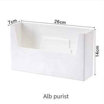 Raft de baie montat pe perete, fără găuri, din plastic, un singur nivel, stil modern minimalist