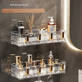 Raft de baie montat pe perete, din plastic, montaj fără găuri, capacitate 2 kg, 1 nivel