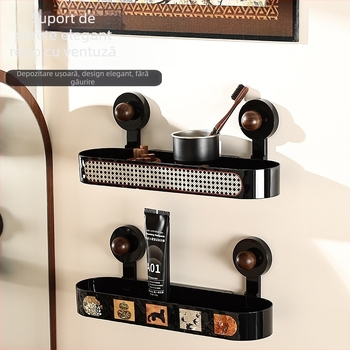 Raft de baie cu ventuze, montaj pe perete fără găuri, stil modern minimalist, model jjdhhvr, brand Sicheng, 1 nivel