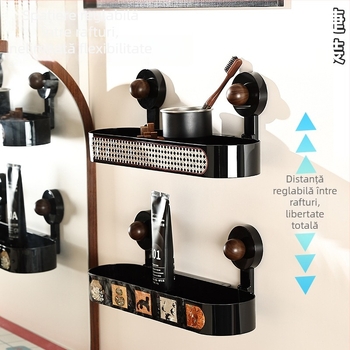 Raft de baie cu ventuze, montaj pe perete fără găuri, stil modern minimalist, model jjdhhvr, brand Sicheng, 1 nivel