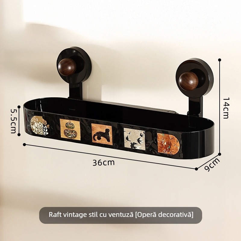 Raft de baie cu ventuze, montaj pe perete fără găuri, stil modern minimalist, model jjdhhvr, brand Sicheng, 1 nivel