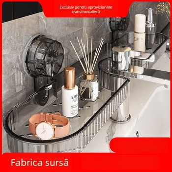 Raft de depozit pentru robinet cu ventuză - ABS, montat pe perete, 2 etaje, finisaj vopsire prin uscare, încărcătură 5–10 kg