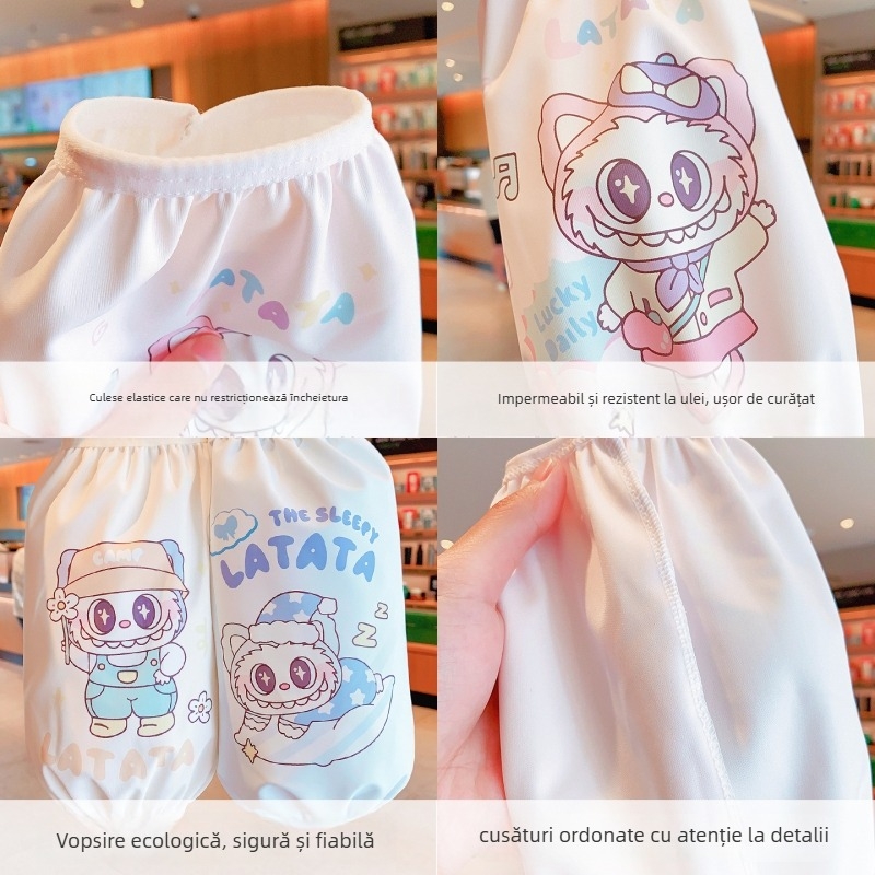 Manșete pentru copii cu imprimeu Cartoon - Material antimurdărire, Unisex, 1–13 ani, pentru iarnă, primăvară și toamnă.