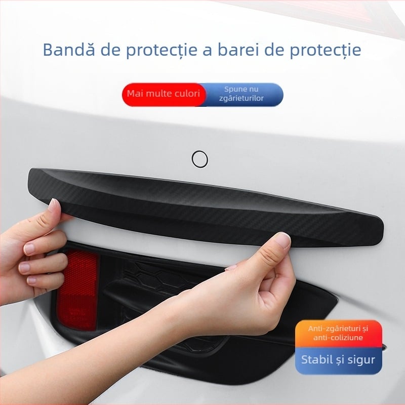 Bandă anti-coliziune pentru bara față și bara spate – PVC, cauciuc moale, compatibil universal