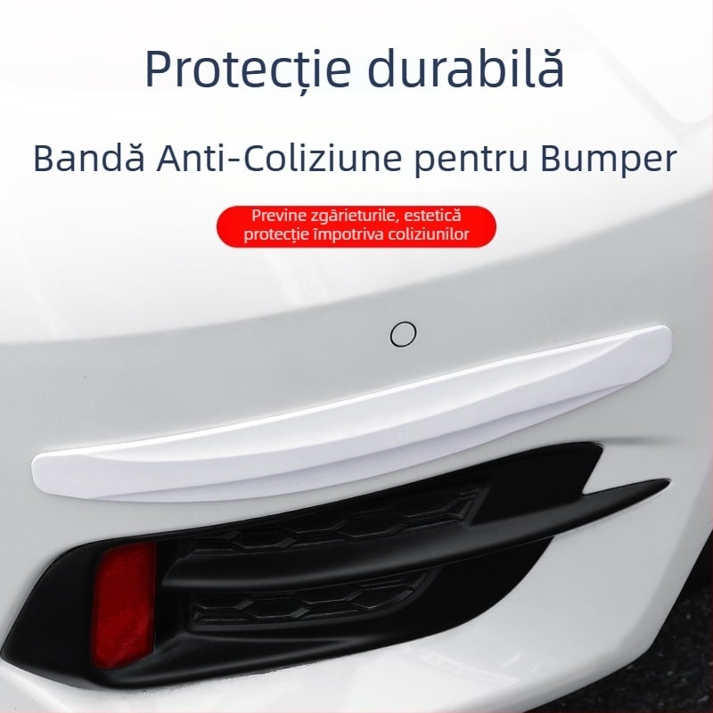 Bandă anti-coliziune pentru bara față și bara spate – PVC, cauciuc moale, compatibil universal