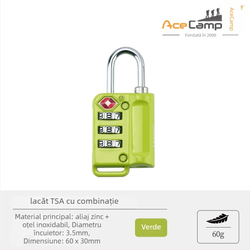 Lacăt pentru bagaje Munkees cu parolă TSA, Lacăt mic, Model 985, Stil universal, Număr produs F96J7T885M9SS9