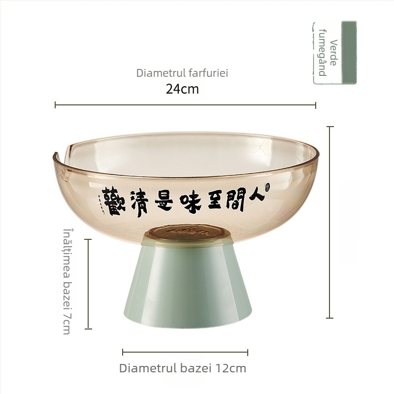 Farfurie pentru fructe cu capac, formă papion (Plastic • Stil modern minimalist • Xinhuo • Vară 2024)