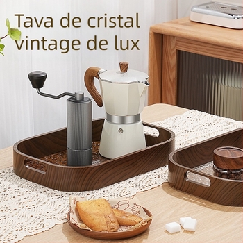 Tăviță pentru ceai cu floare Begonia, din plastic, rotundă, stil vintage/retro, turnare monobloc